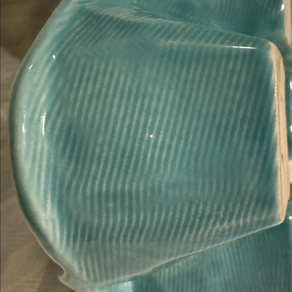 ANTHROPOLOGIE biscuit HALF-DOZEN 6 EGG CRATE TURQUOISE Blue STONEWARE #25442534